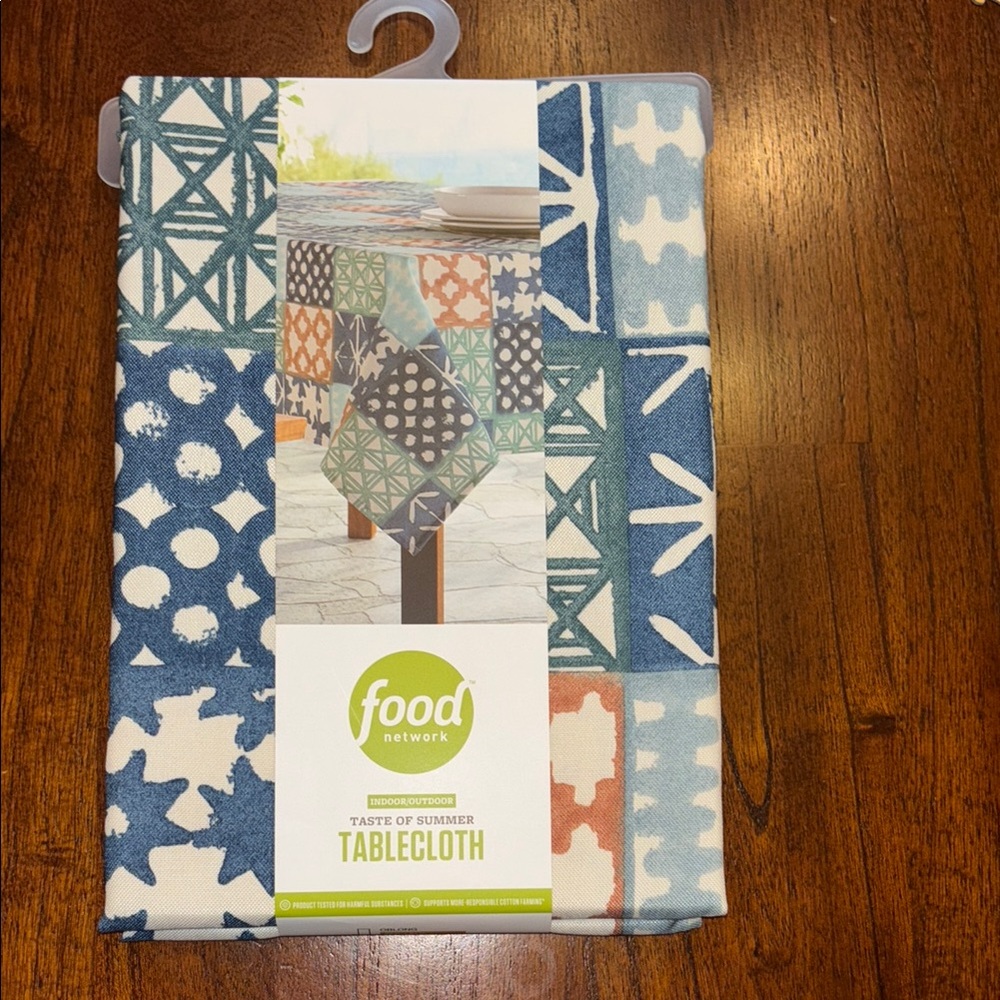 Food Network Blue and Orange Tablecloth